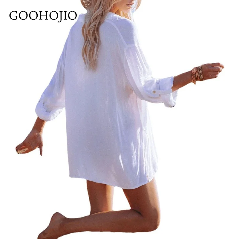 

GOOHOJIO 2021 New Spring Autumn Casual Shirt Women Fashionable Solid Color Shirt for Women Oversized Long Sleeve Women Shirt