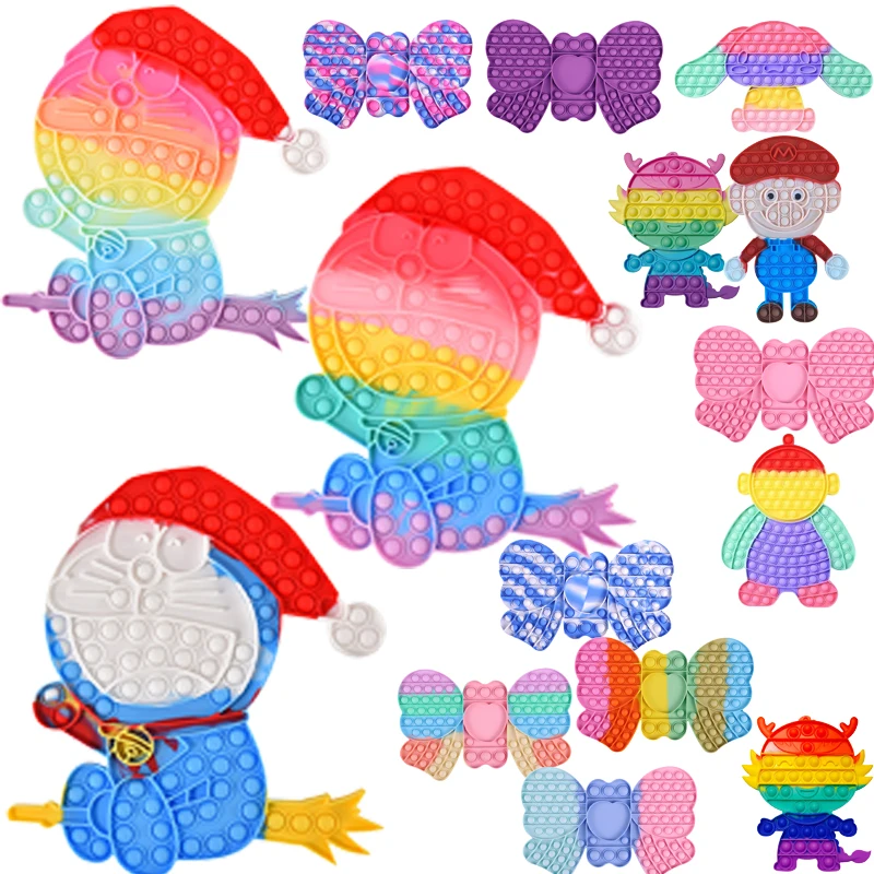 

Push Bubble Fidget Toy Fashion Cute Anime Shape Fingertip Sensory Toy For Children Dedicated Decompression Table Top Toy