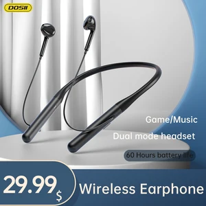 dosii for huawei xiaomi wireless earphones neckband bluetooth headphones sport headset mic noise cancelling game music headphone free global shipping