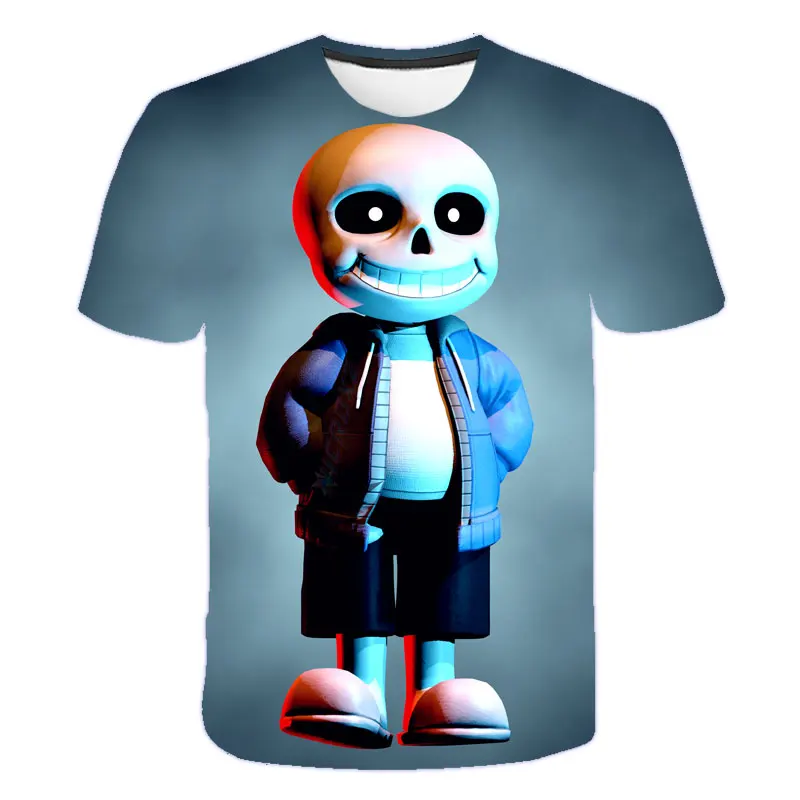

Skeleton Brother Summer Fashion Tshirt Game undertale sans Kids 3D Printed Cartoon Punk T shirt Boys Girls Children Funny Tops