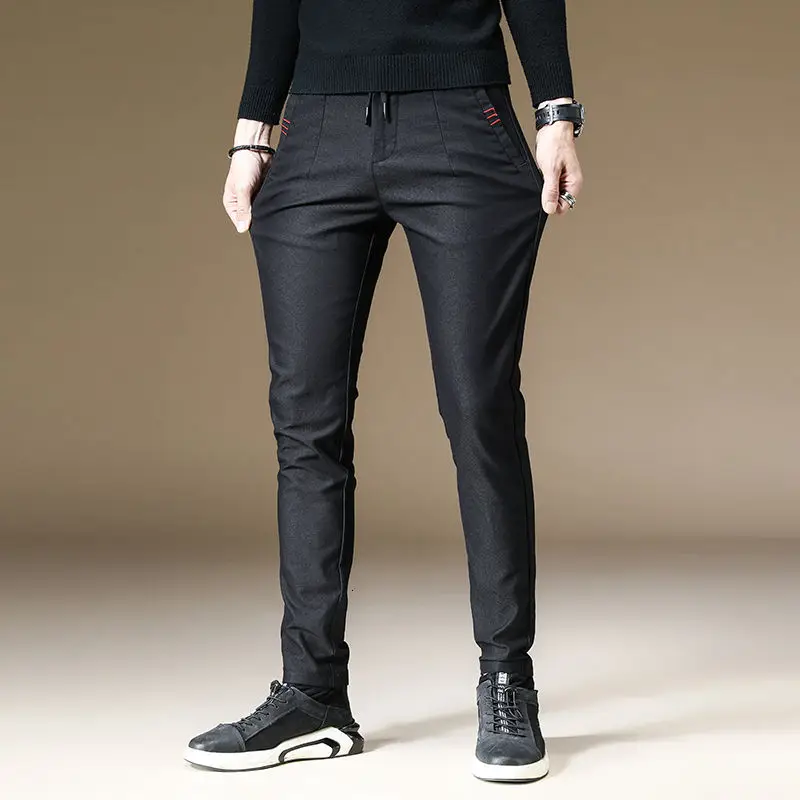 Мужские повседневные Прямые длинные брюки в Корейском стиле, трендовые универсальные облегающие джоггеры, бизнес-распродажа, распродажа