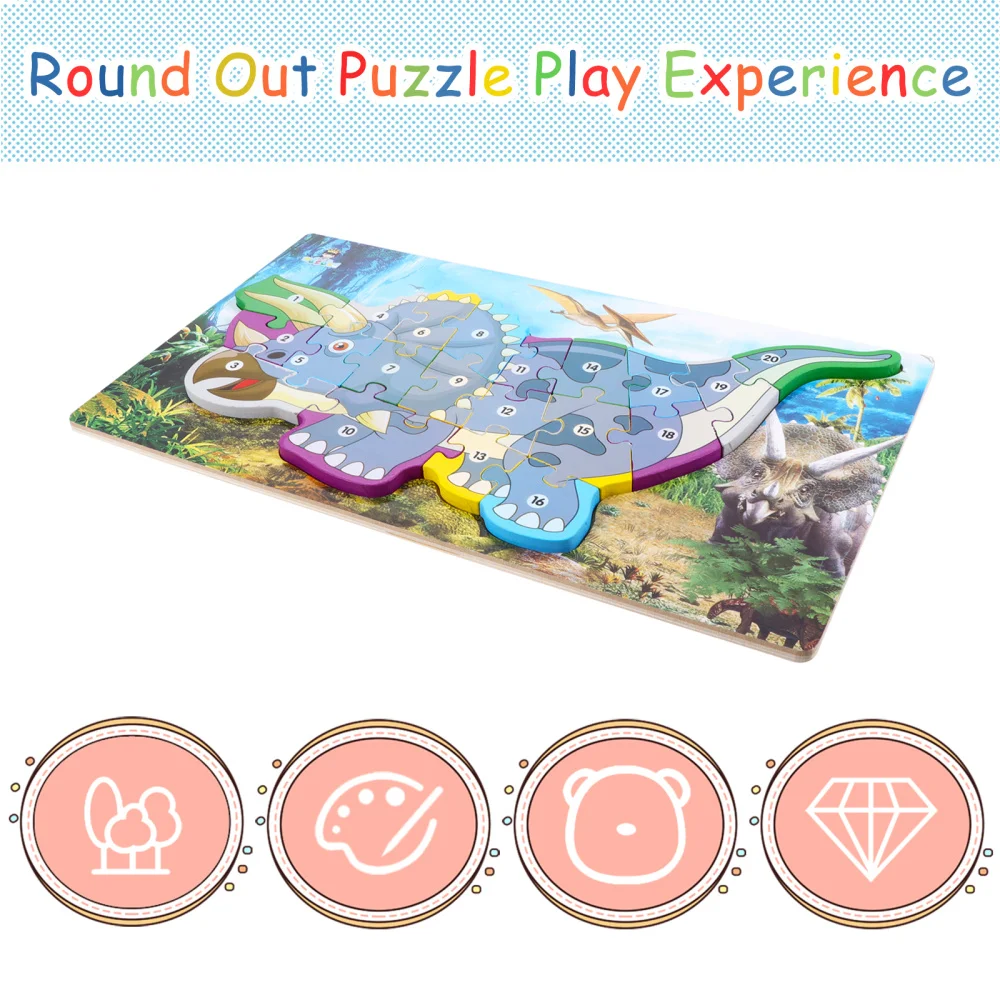 

Creative Toddler Puzzles Cartoon Jigsaw Wooden Educational Toys for Kid
