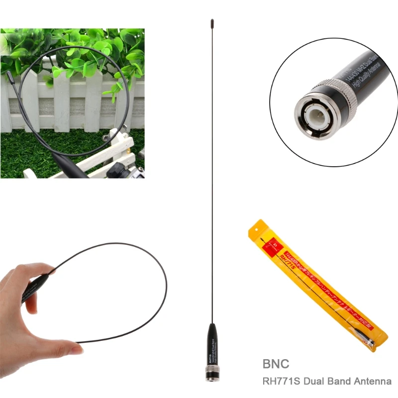 

RH771S BNC Antenna Ultra-thin VHF+UHF for Icom IC-V8 IC-V80 Radio TK100