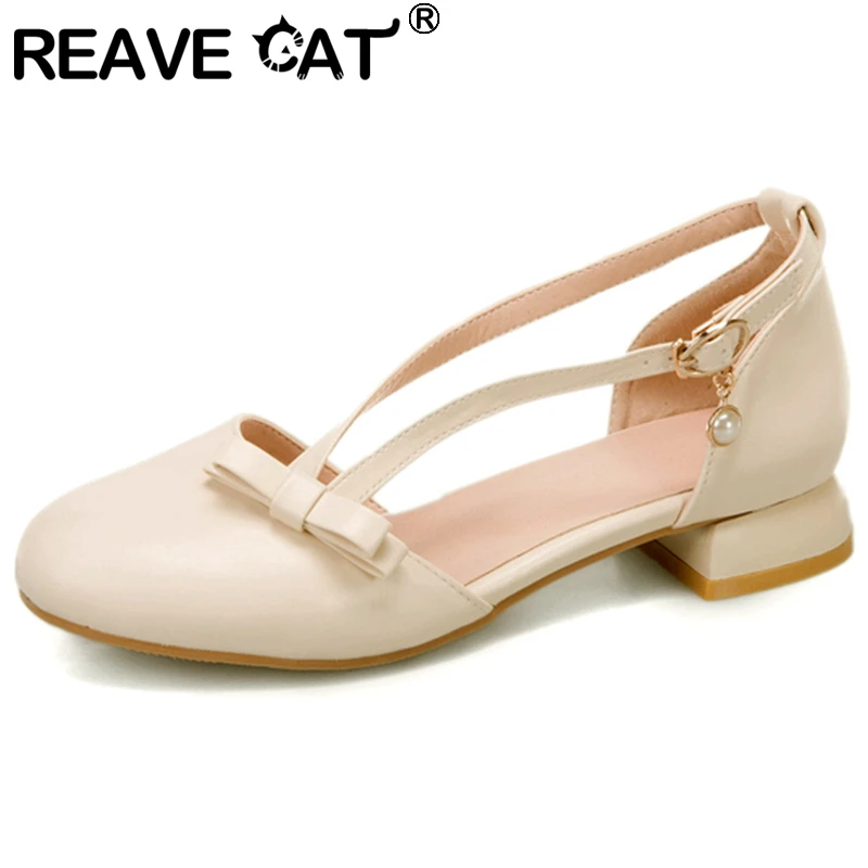 

Женские туфли на плоской подошве REAVE CAT, стильные удобные дышащие туфли большого размера 31-43 с пряжкой и бантиком, A3746, 2021