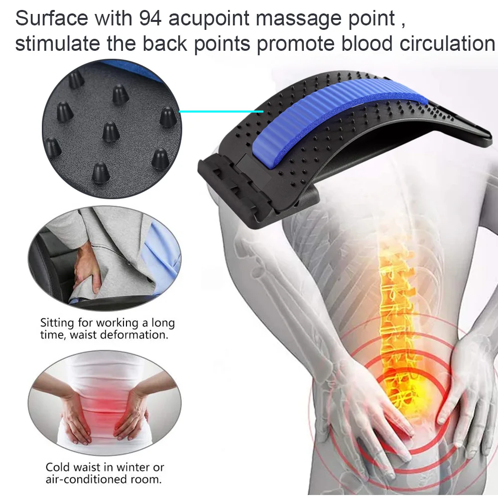 Массажер для спины растягиватель массажер 3 цвета фитнес поясничная поддержка