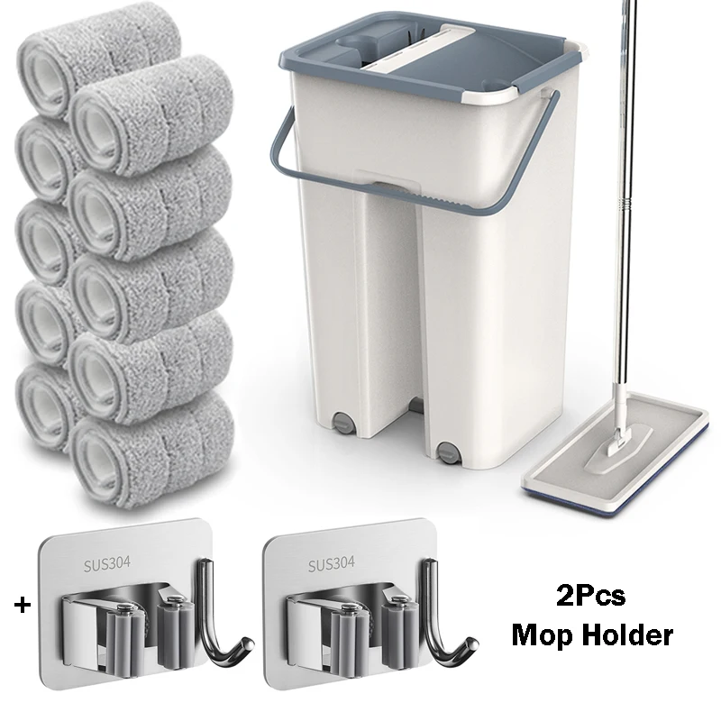 Швабра и ведро плоская тряпка из микрофибры для уборки пола дома кухни|Швабры| |