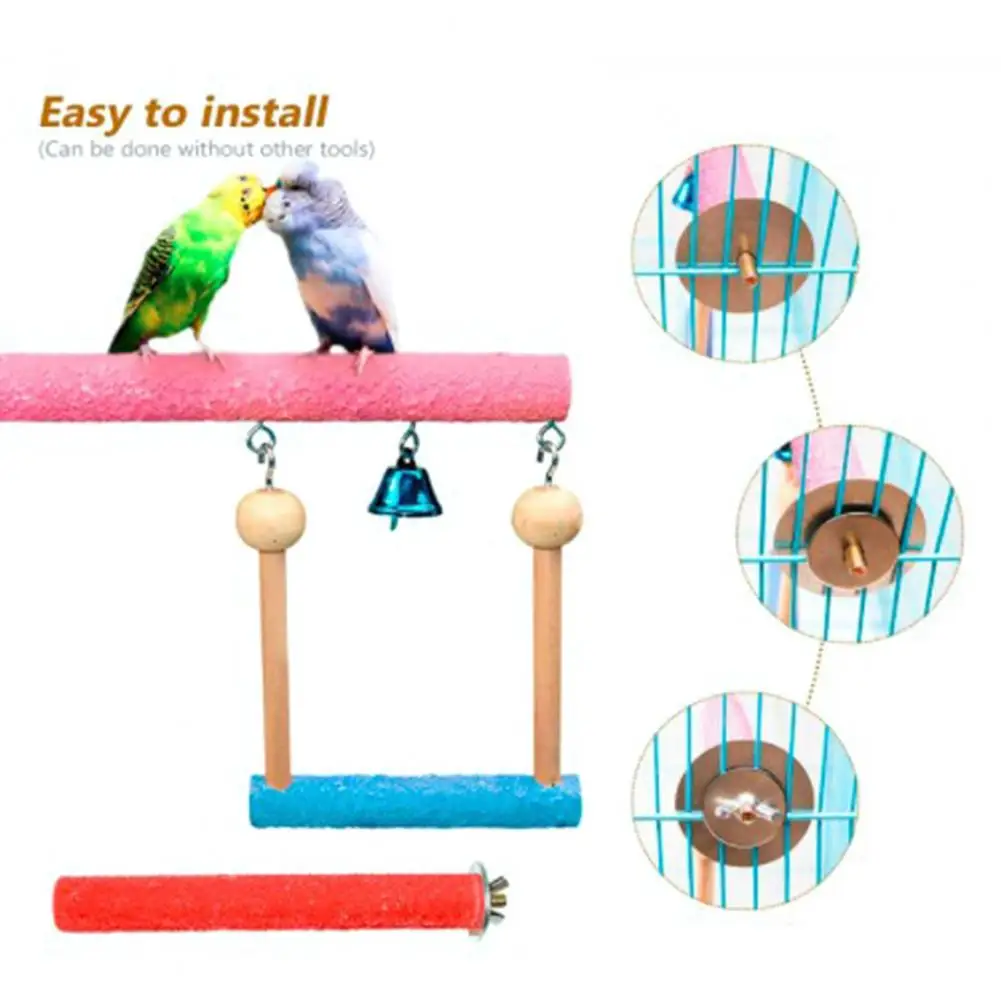 Жевательная игрушка для птиц практичный игрушечный попугай с колокольчиком | Дом