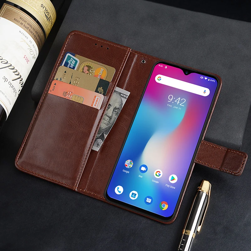 Кожаный флип чехол для Umidigi Power из искусственной кожи защитный телефона с