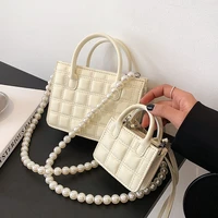2021 new womens mini square bag pearl crossbody bag chain handbag fashion shoulder messenger lipstick bag casual womens bags