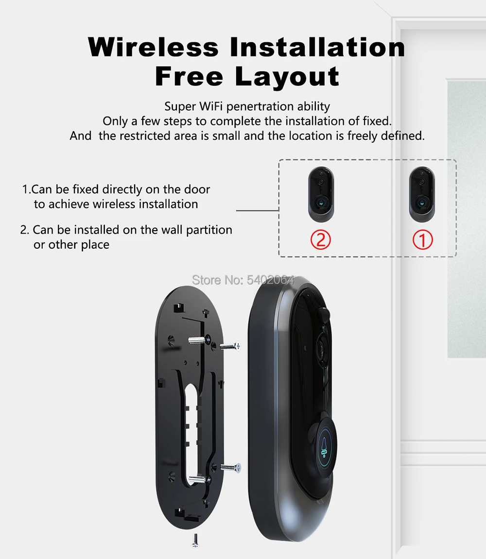 Lastpower M108 Wi-Fi дверной звонок умный дом умный дверной звонок мобильный пульт дистанционного управления видео 1080P беспроводной пульт дистанционного управления