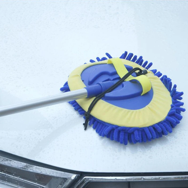 Щетка для мытья автомобиля чистящая Швабра из синели регулируемая