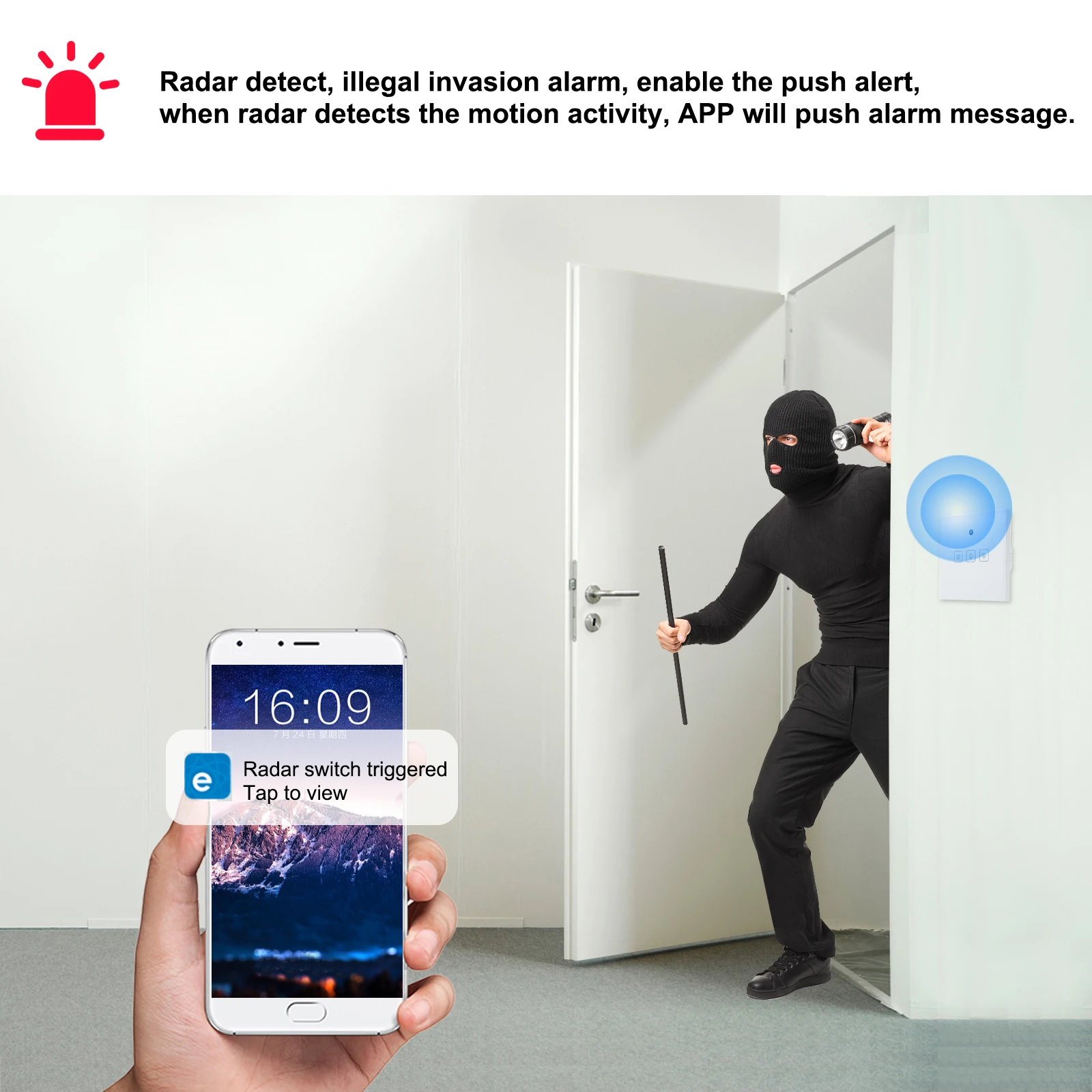 Датчик движения Ewelink настенный смарт-переключатель Wi-Fi для IFTTT/Alexa/Google Home/Apple Siri