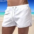 Мужские пляжные шорты, однотонные Спортивные Повседневные Дышащие Короткие штаны для бега, лето 2021