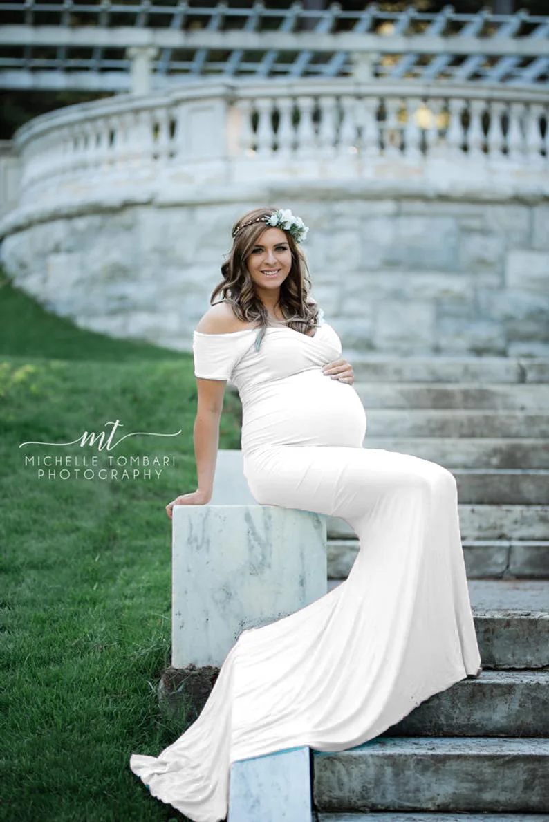 

Summer Long Tail Maternity Dresses For Short sleeve Maternity Photography Props sexy Dresses For Pregnant Women Pregnancy Dress