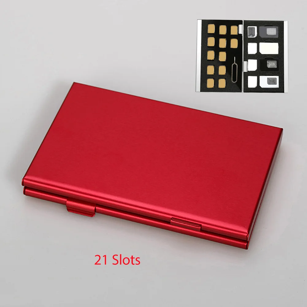 

Micro Sim Aluminium Alloy Protector Needle Memory Card Box Storage Case Phone Card Accessories Practical For IphoneXR Xs Max