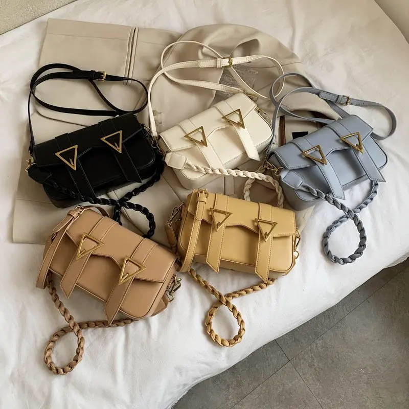 

2021 New Summer Fashion Casual Ladies Bags and Shoulder Bags, Suitable for Ladies' Solid Color Messenger Small Square Bags