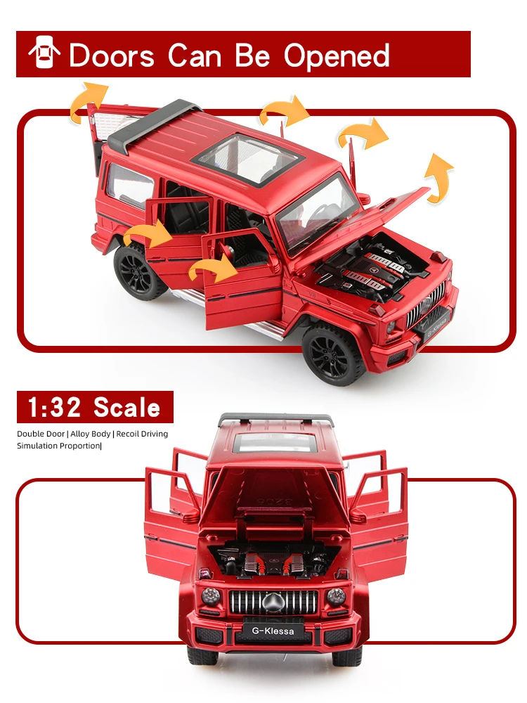 Детская Игрушечная модель автомобиля из сплава 1:32 AMG G63 внедорожник чечжи