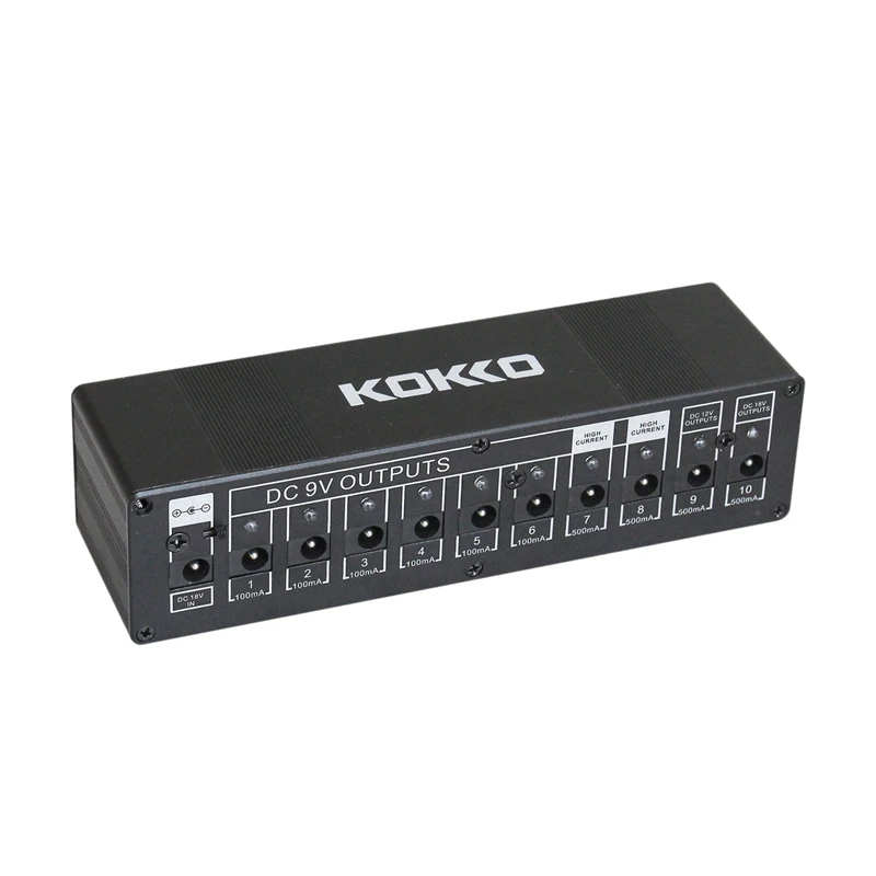 KOKKO гитарная педаль питания компактный 10 выходов 7 способов 9V100ma DC 9 В/12 В/18 в