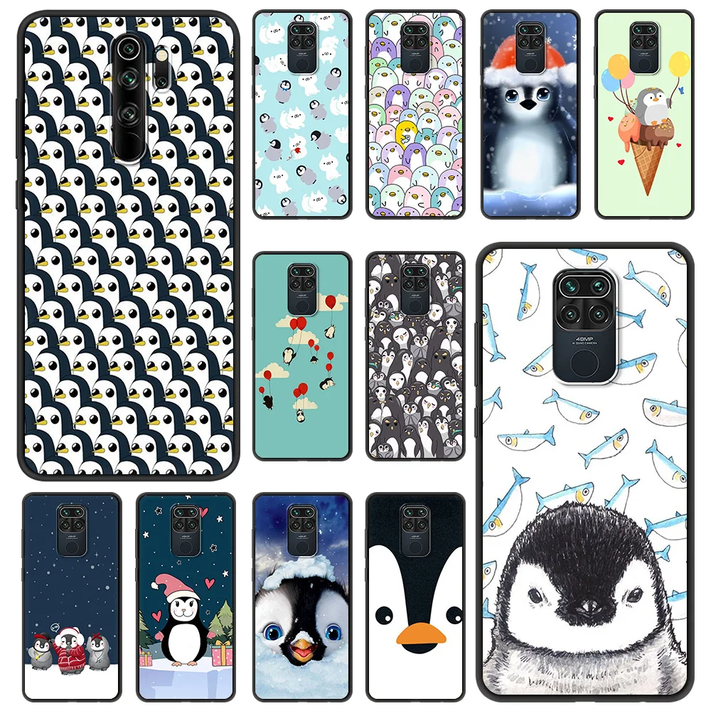 

Lovely Penguin Soft Phone Case for Redmi Note 7 8 8T 9S 9 10 Pro K40 8 9 9A 9C Cover Shockproof Silicone Luxury Shell Coque TPU