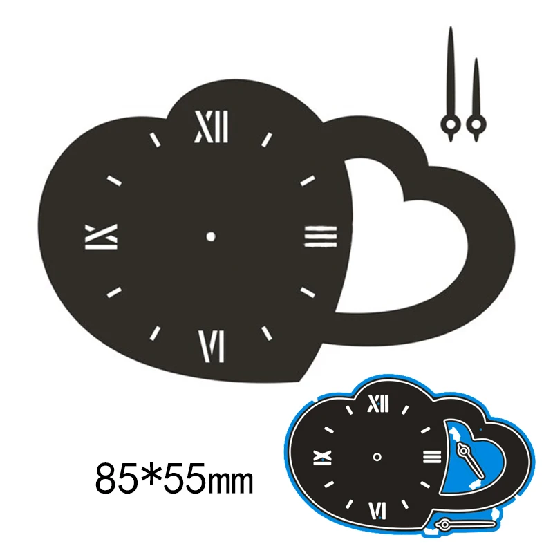 85*55 мм Любовь Сердце часы высечки папка для изготовления карт альбом Скрапбукинг