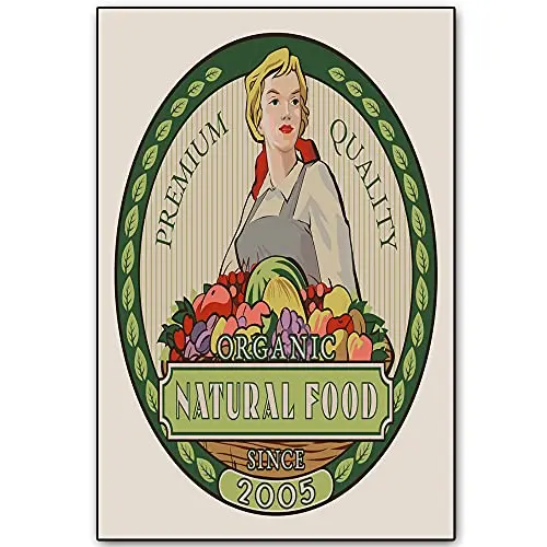 

Original Retro Design Natural Food Tin Metal Signs Wall Art | Thick Tinplate Print Poster Wall Decoration for Farm