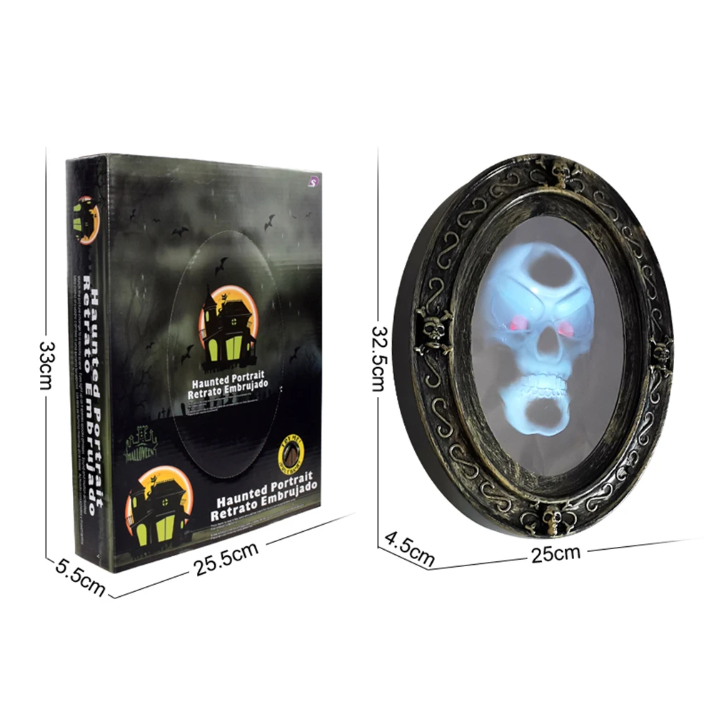 Страшное зеркало с привидениями на Хэллоуин движение активированным звуком