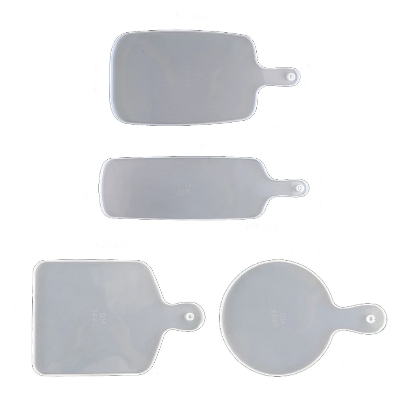 

4Pcs Resin Silicone Tray Molds Casting Mold Kit Large Serving Handle Board Epoxy Resin DIY Mould Craft Tools Home Decor