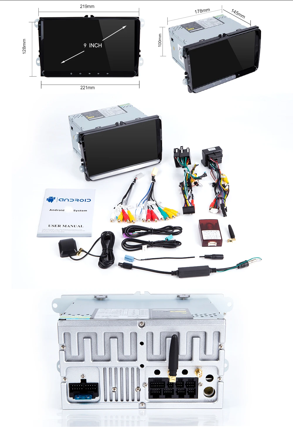 Josmlie Авторадио 2din Android 9,0 Автомобильный мультимедийный для VW Passat B6 CC Amarok Volkswagen Skoda Octavia 2 Superb Seat Leon Golf 5
