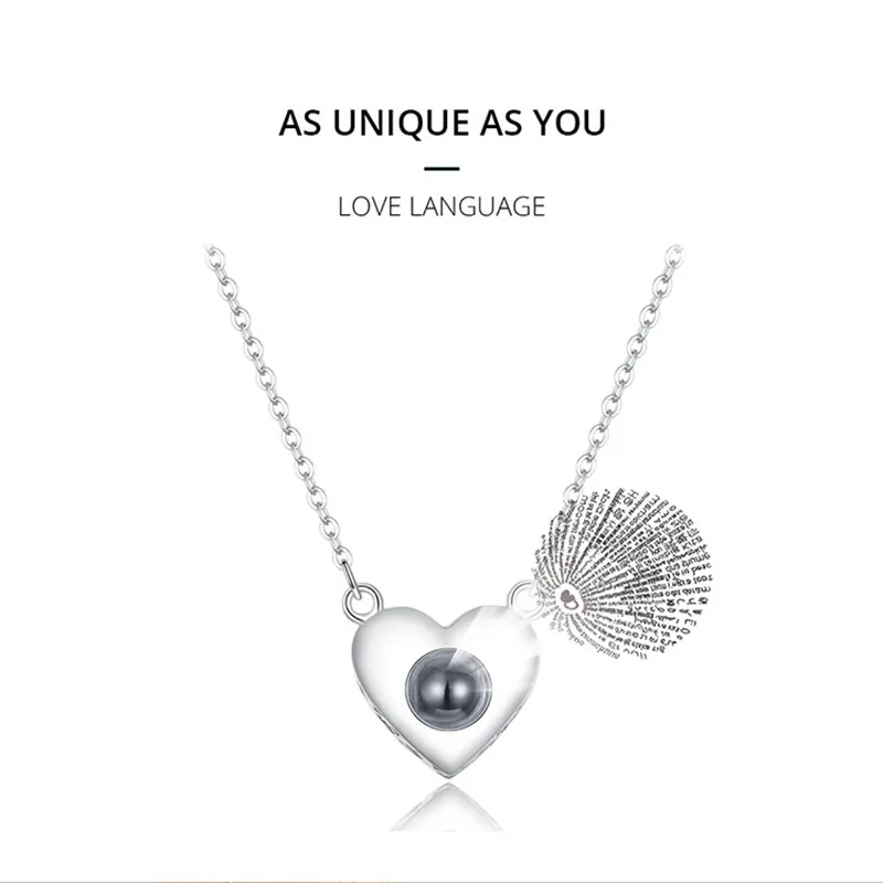 Модные ожерелья из стерлингового серебра 925 пробы с цепочкой для женщин 100 языков