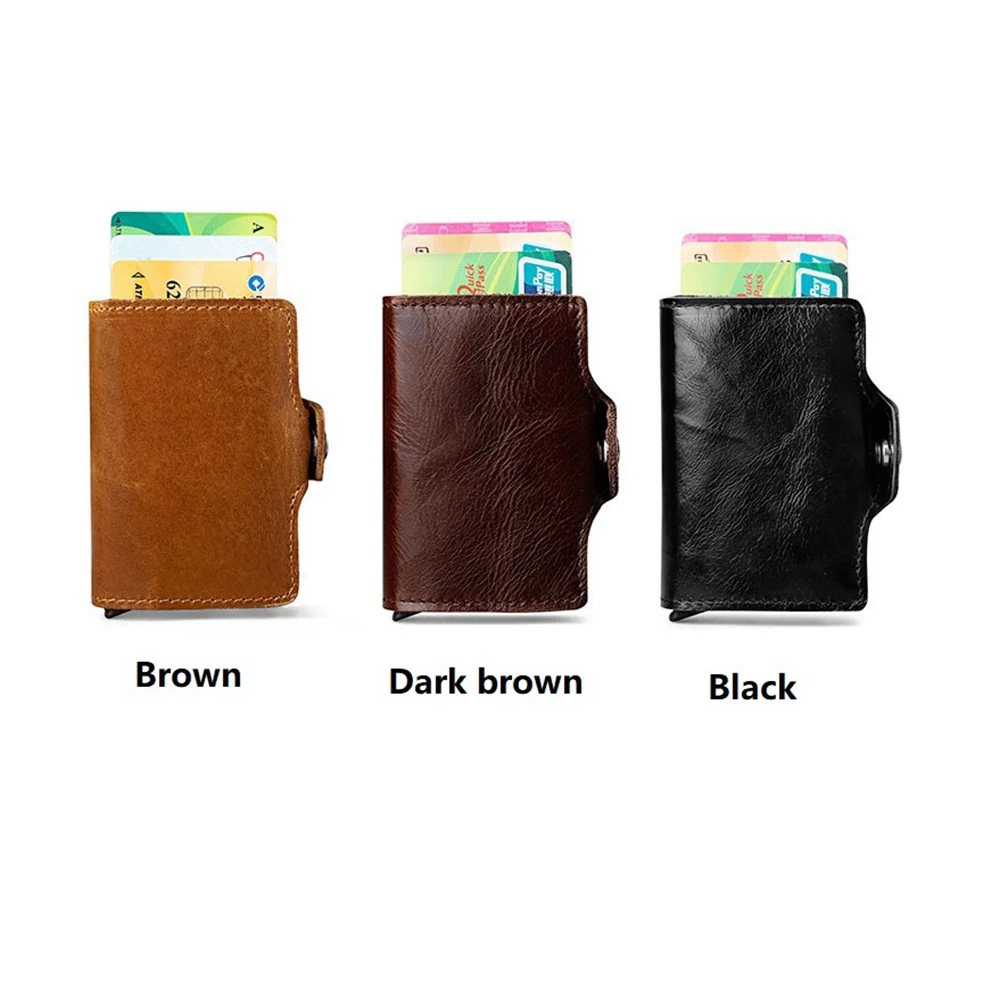 1 шт. из воловьей кожи алюминиевый двойной металлический ID держатель для