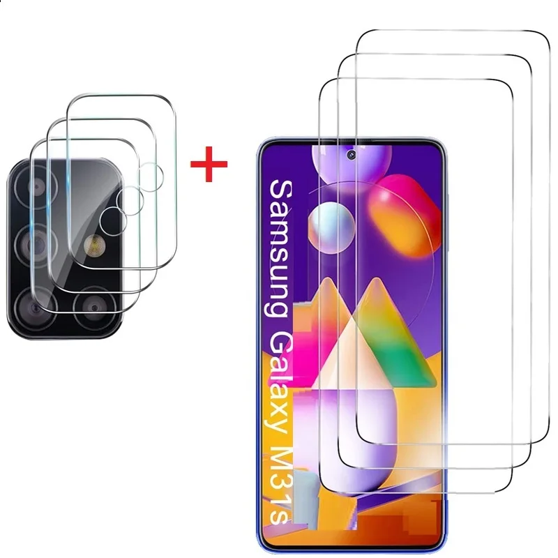 2 в 1 Защитная пленка для Samsung Galaxy M31S M30S A10 A20 A30 A50 M30 S A51 A71 A91 защитная из закаленного