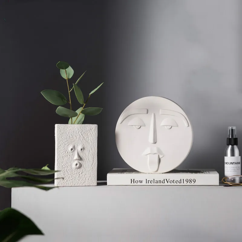 Человеческое лицо керамический цветочный горшок для оформления дома круглая