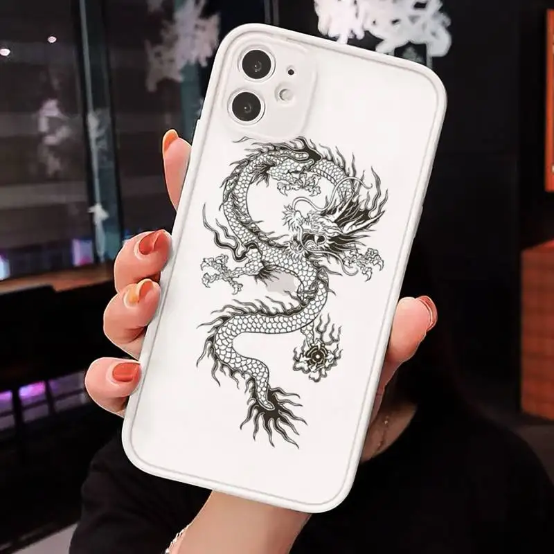 

Dragon Phone Case matte transparent For white iPhone 7 8 x xs xr 11 12 pro plus max mini Clear Funda