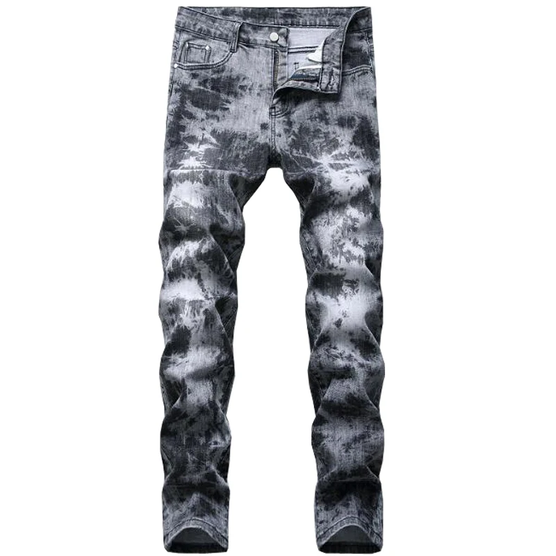 Мужские прямые джинсы стрейч повседневные зауженные эластичные классические