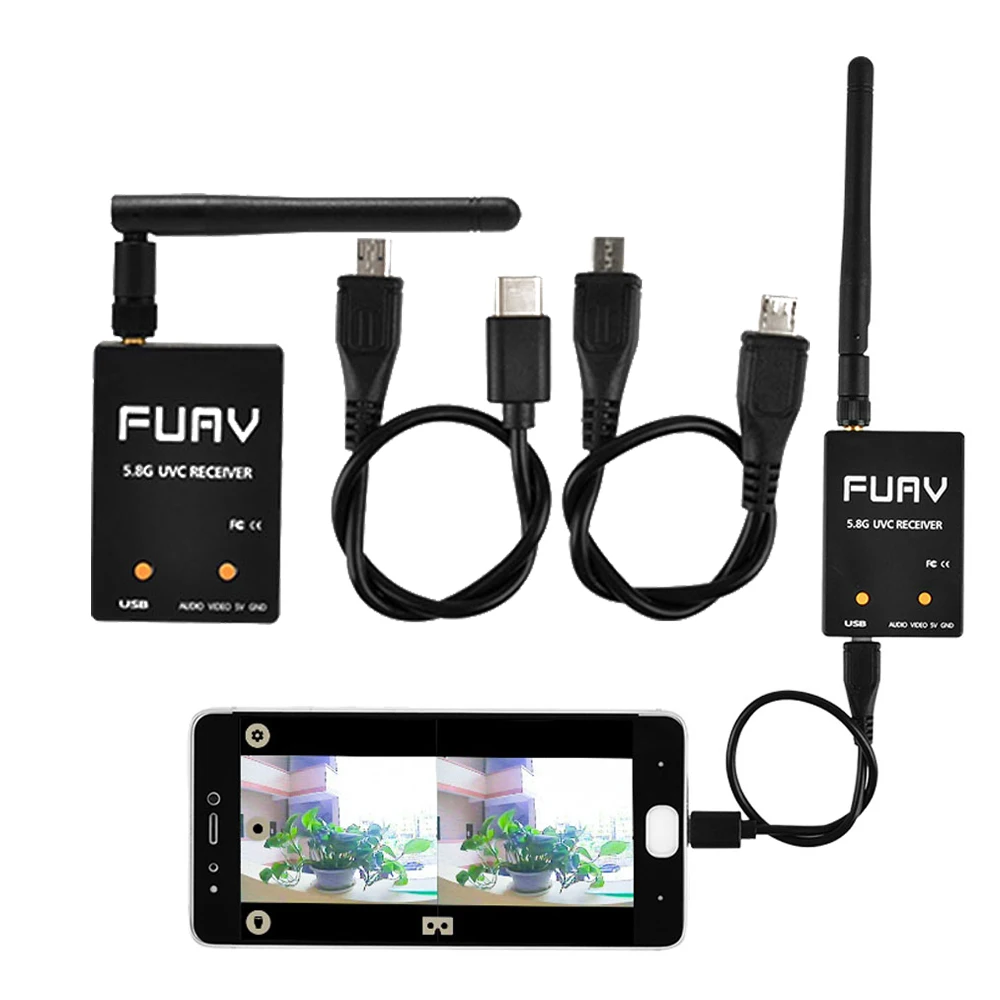 HJ FUAV UVC OTG 5,8G 150CH полноканальный Аудио-Видео FPV приемник Android смартфон для RC FPV Дрон Квадрокоптер автомобиль игрушка грузовик