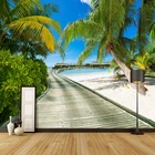 Фотообои на заказ с мостом кокосового дерева с видом на море, Настенная картина для гостиной, спальни, нетканые тисненые обои, 3D постер