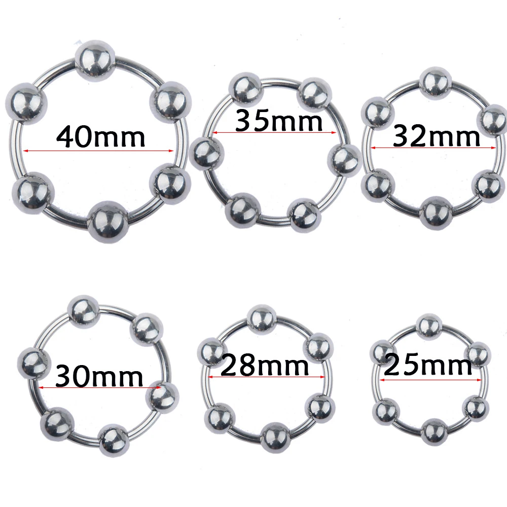 VETIRY Metal Penis Ring With 6 Beads Glans Stimulator Sex Toys for Men Male Delay Ejaculation Stainless Steel Cock | Красота и