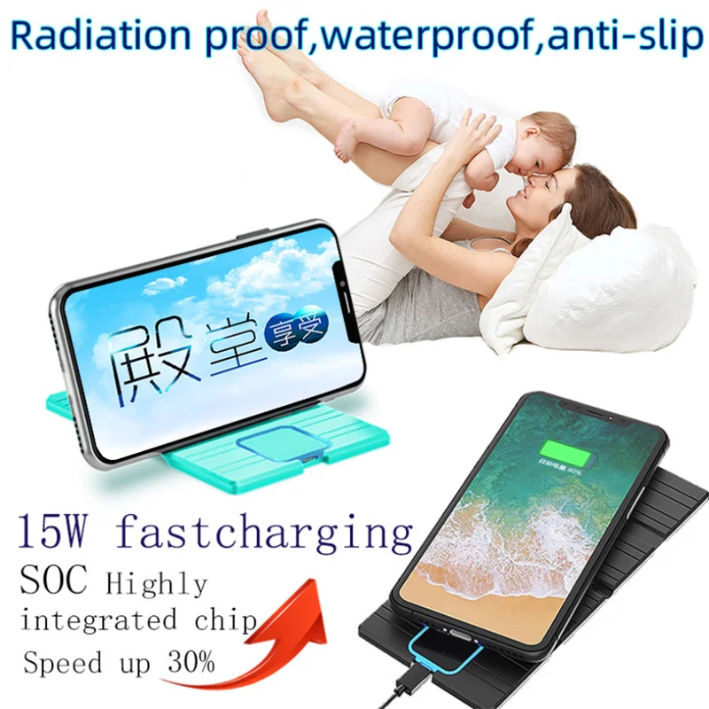 15w qi wireless charger pad fast charging dock station mount non slip mat car dashboard holder stand for iphone huawei samsung free global shipping