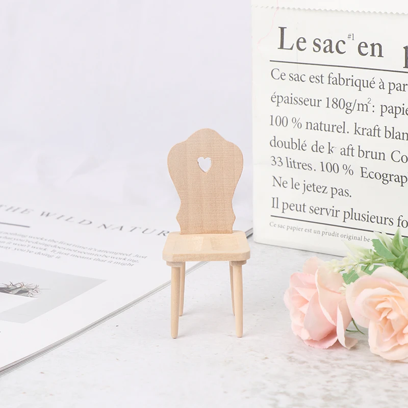 

1:12 Dollhouse Miniature Mini Wood Chair Furniture Model Toys Accessories For Dollhouse Decals new