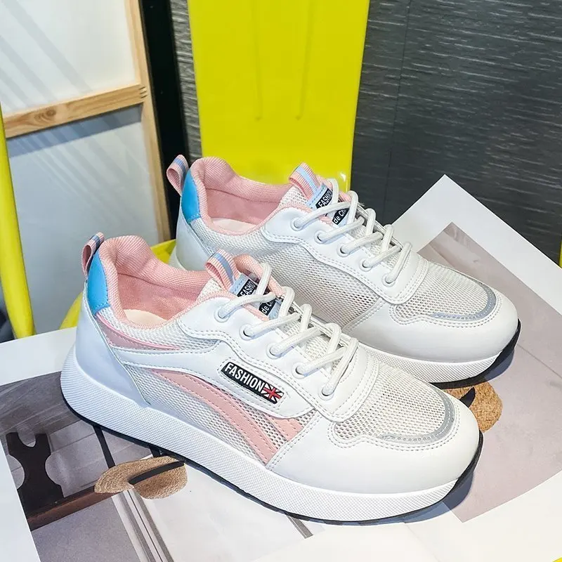 

Кроссовки спортивные женские ультралегкие, Вулканизированная подошва, повседневная обувь для пар, дышащие, белые