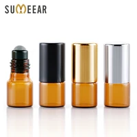 100 pieceslot 2ml roll on essential oil bottles amber glass bottle refillable perfume bottle travel bottle cosmetic container