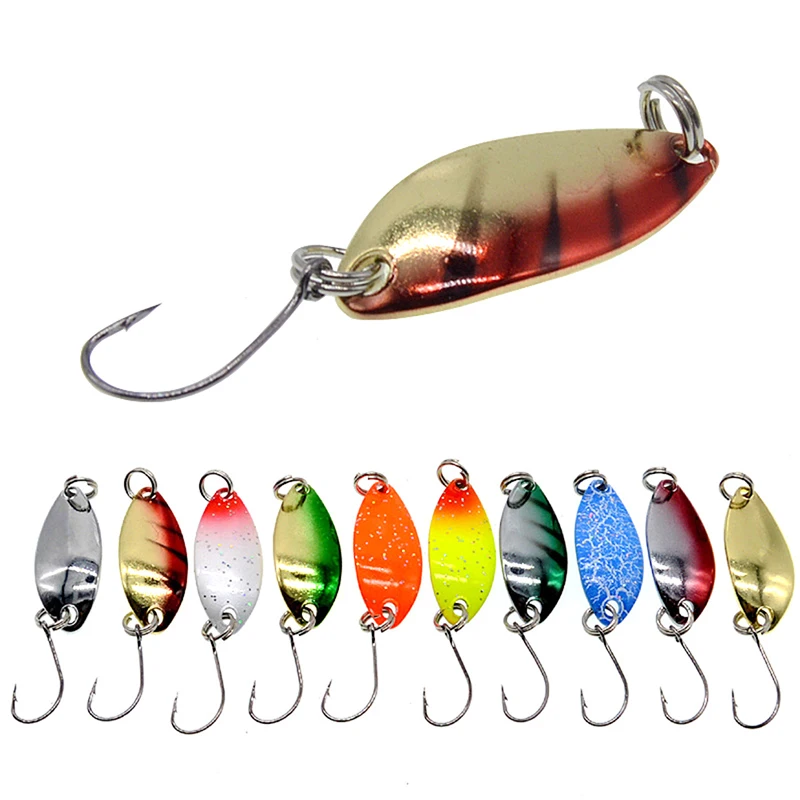 

10Pcs/6Pcs Spoon Sequins Lure Fishing Lure Metal Bait Single Hook Spinner