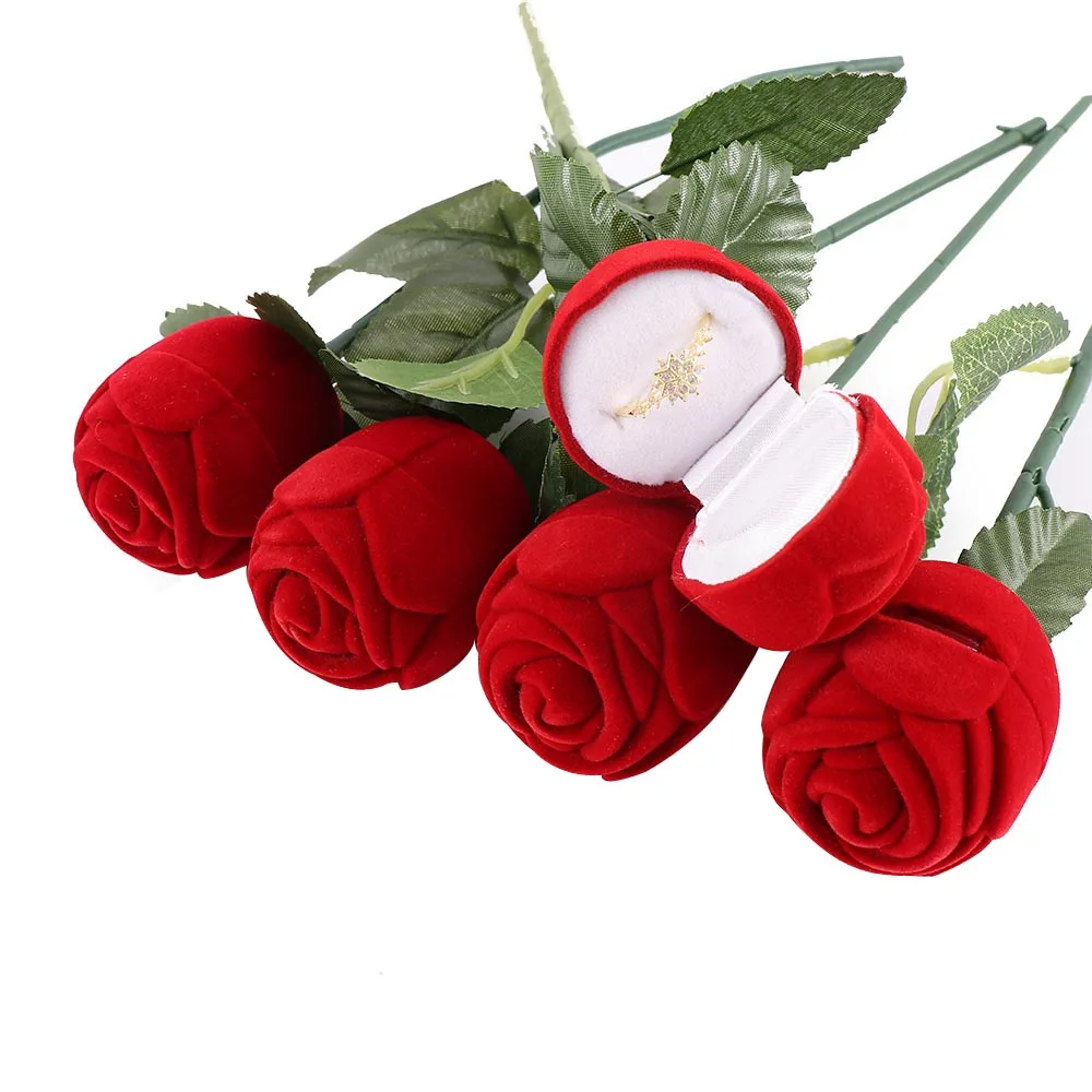 1 шт. Очаровательная Красная роза цветок кольцо серьги ожерелье Женская