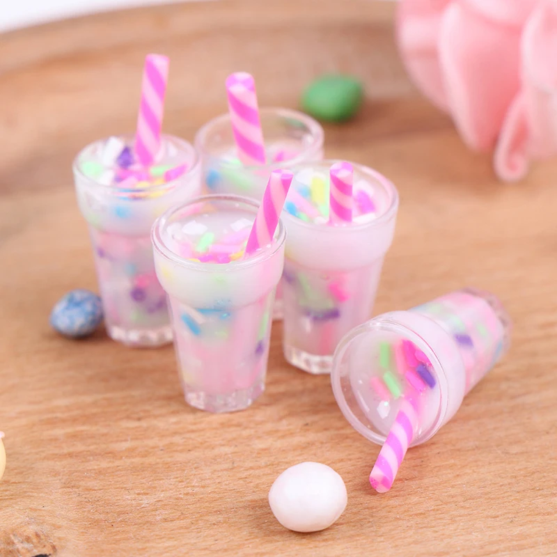 

5Pcs 1:12 Dollhouse Miniature Cream Drinks Bottles Model Dolls Kitchen Food