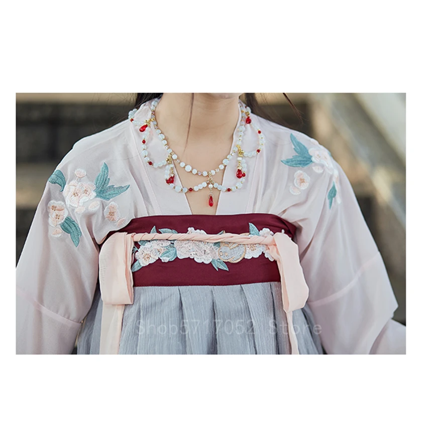 Женский элегантный костюм Hanfu в стиле ретро с вышивкой Сакура традиционный