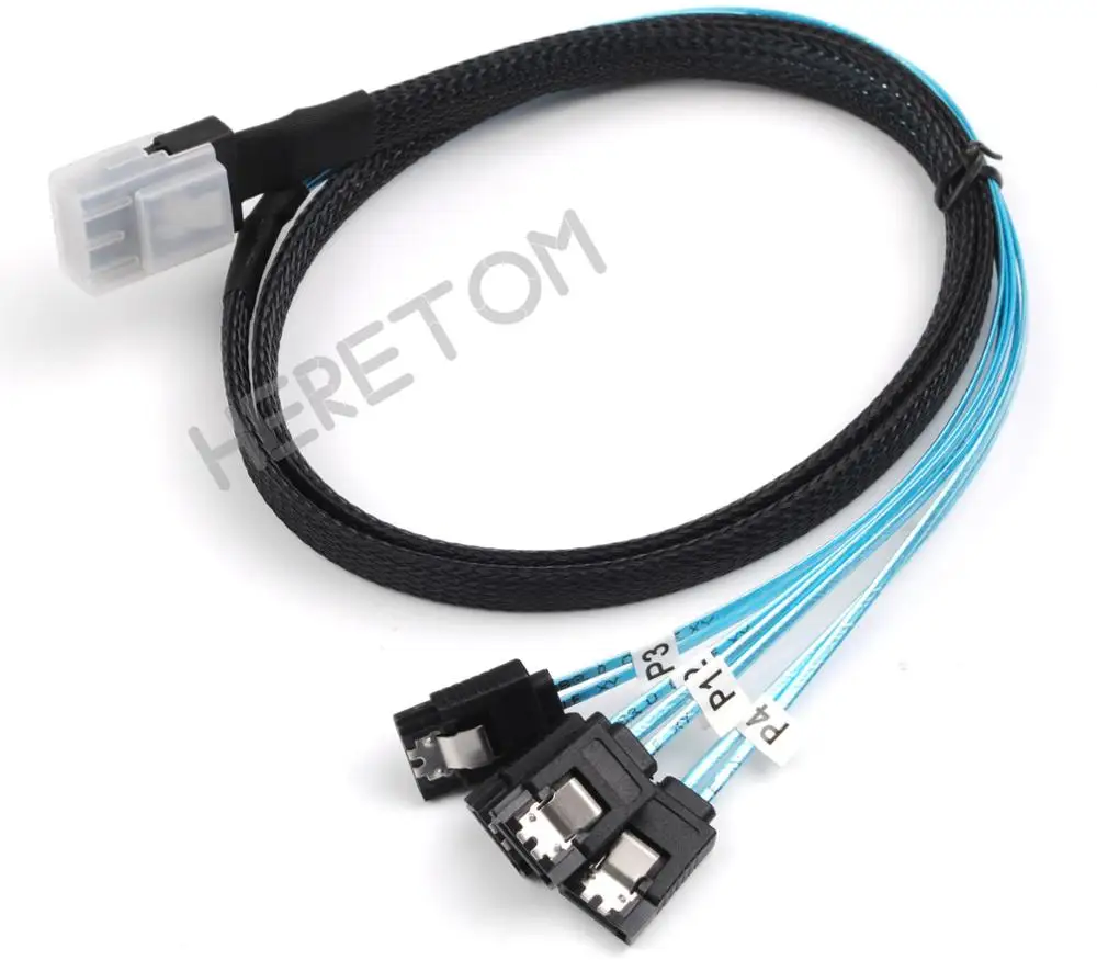 Кабель SAS sata 1 м Mini-SAS SFF-8087 to 4 SATA Mini 4i SFF8087 36P To 7P кабель для передачи данных жесткого
