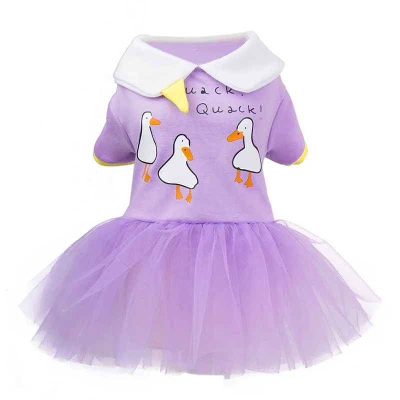 

2021 new hot sale pet cats and dogs white goose dresses Princess Dress Print