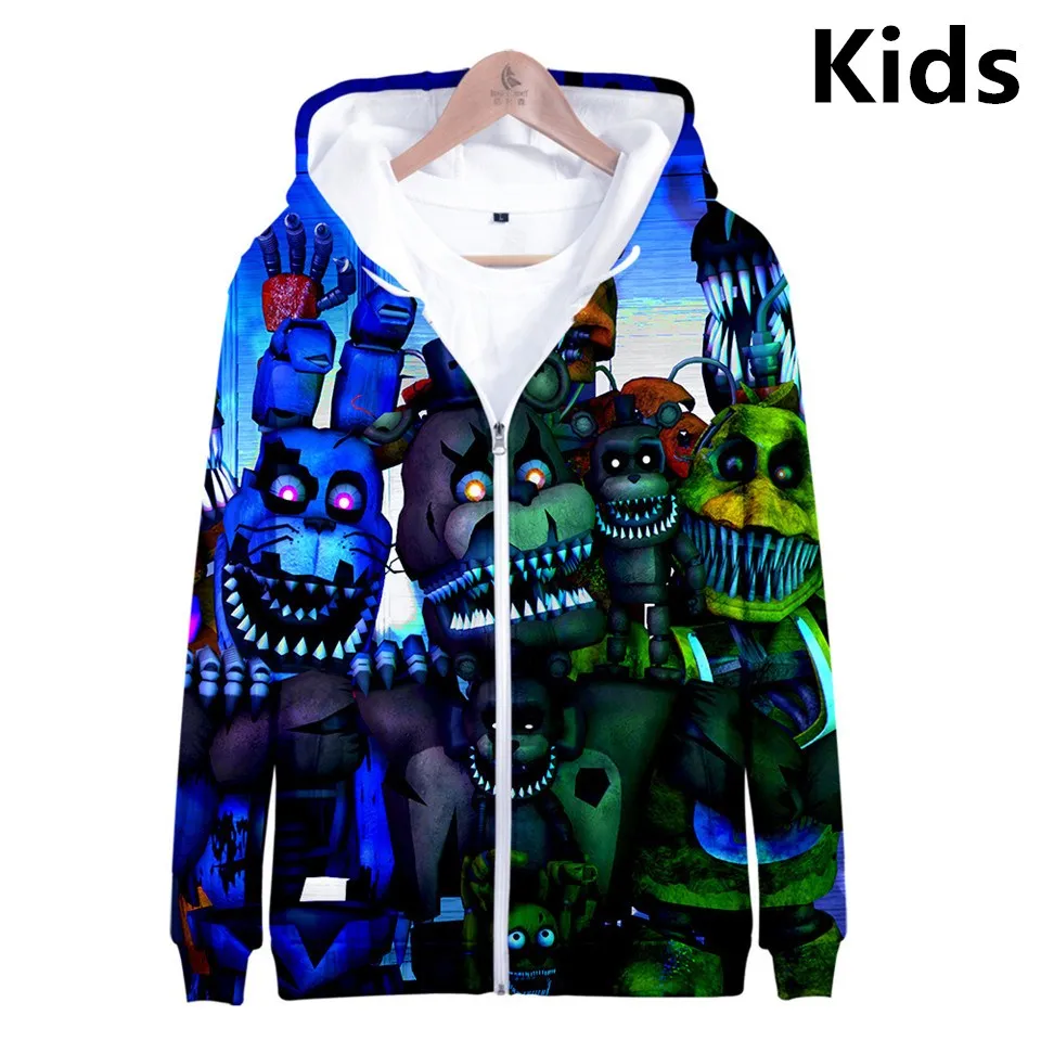 Детская толстовка с капюшоном пять ночей у FNAF на возраст от 3 до 14 лет|Мужские