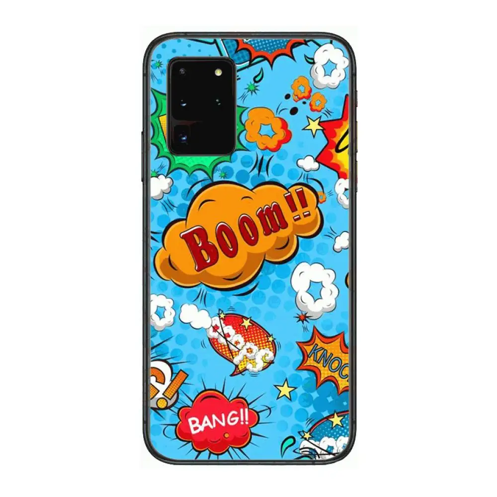 

Boom Pop Art Comic Drawing Phone cover hull For SamSung Galaxy S 6 7 8 9 10 20 21 Plus Edge E note 5G Lite Ultra black soft bu