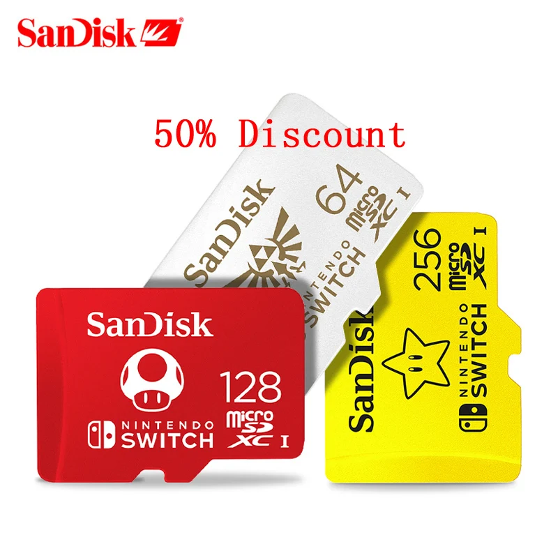 SanDisk nintendo Switch новый стиль 256 ГБ 128 Гб 64 micro SDXC UHS-I карты памяти класс 10 U3 U1 Micro sd TF